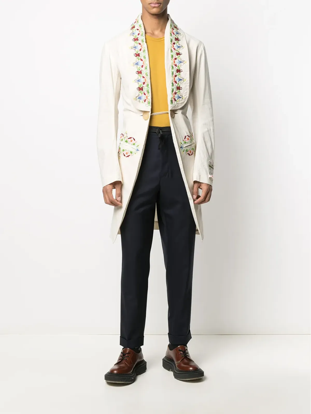 Walter Van Beirendonck Pre-Owned Revolution embroidered coat - Neutrals - 画像2