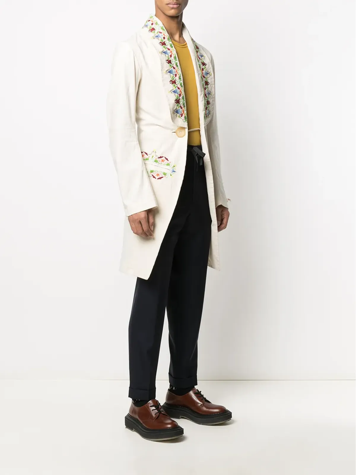 Walter Van Beirendonck Pre-Owned Revolution embroidered coat - Neutrals - 画像3