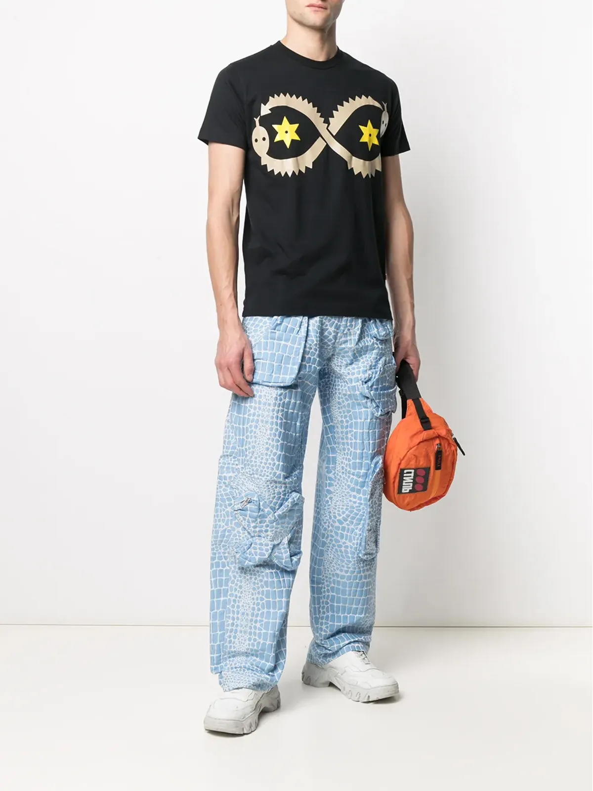 Walter Van Beirendonck Pre-Owned ヘビ柄Tシャツ - ブラック - 画像2