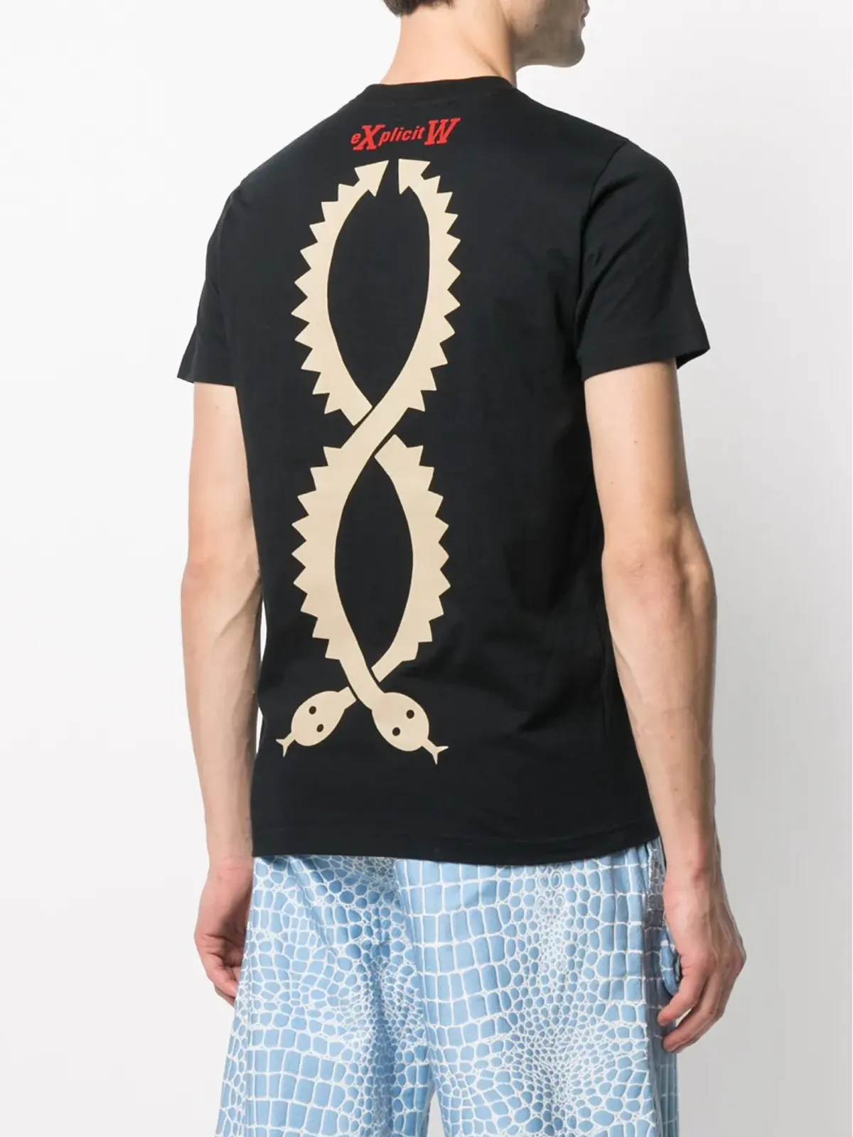 Walter Van Beirendonck Pre-Owned ヘビ柄Tシャツ - ブラック - 画像4