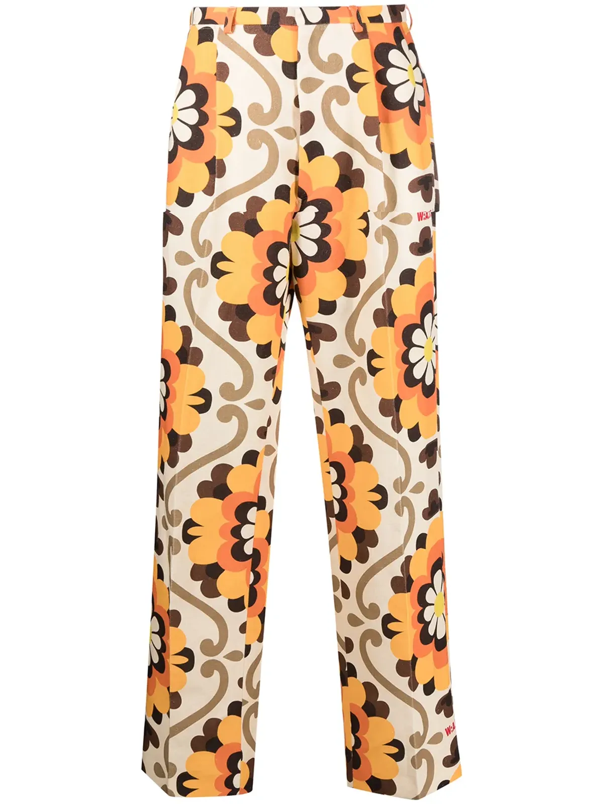 Walter Van Beirendonck Pre-Owned ドリームフラワープリントパンツ（ニュートラルカラー） - 画像1