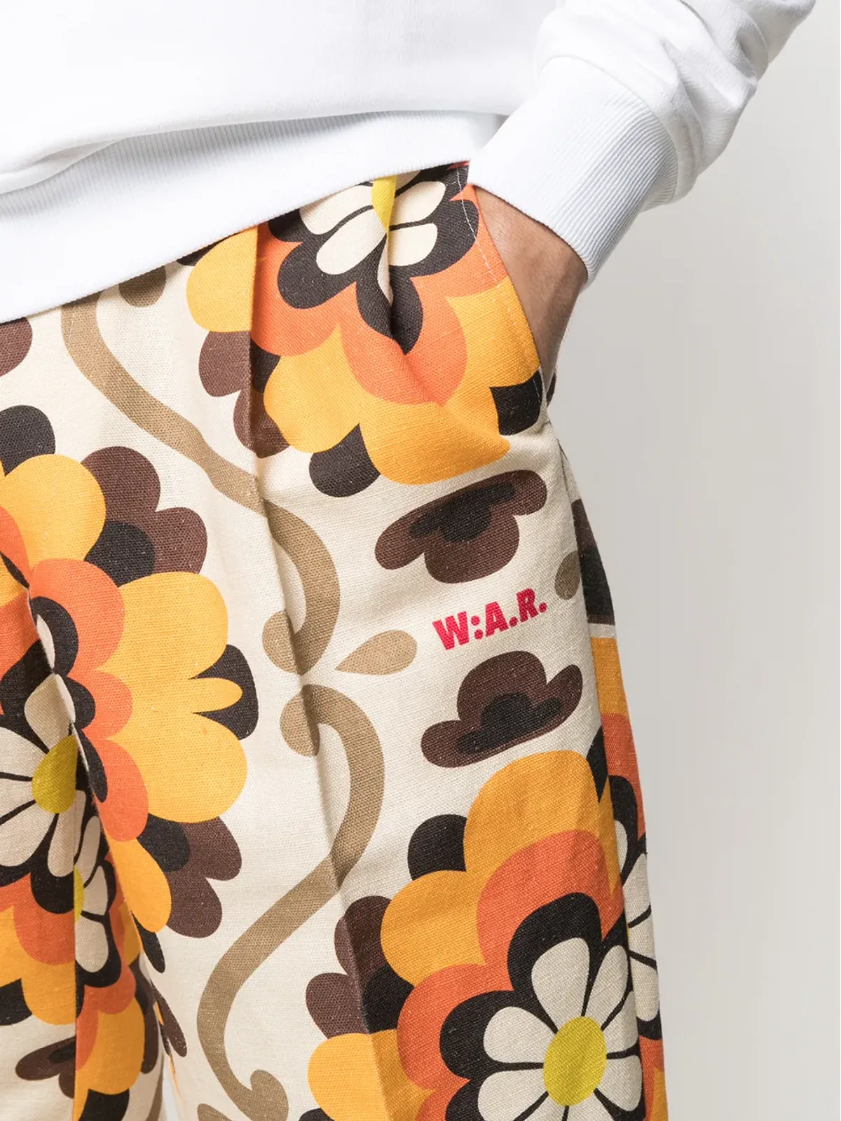 Walter Van Beirendonck Pre-Owned ドリームフラワープリントパンツ（ニュートラルカラー） - 画像5