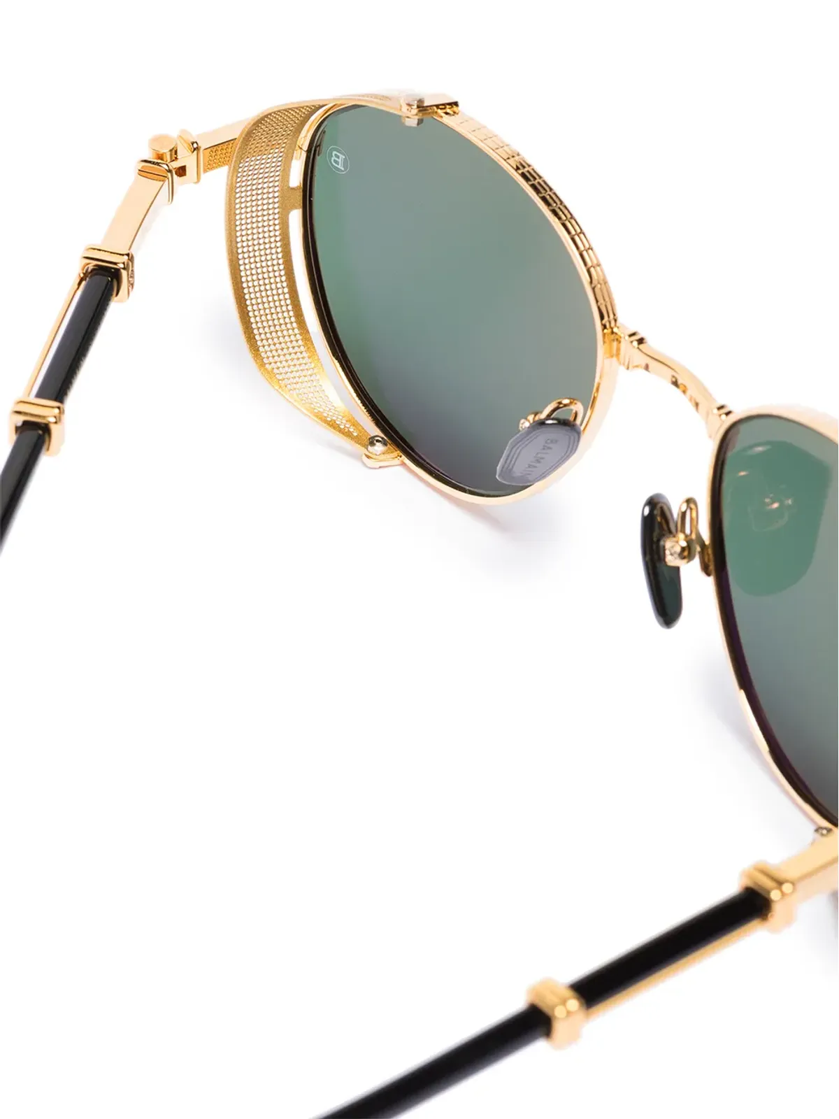 Balmain Eyewear ブリゲード シールドフレーム サングラス（ゴールド） - 画像3