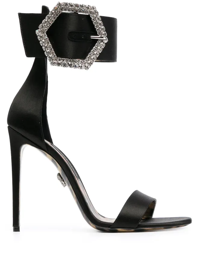 Philipp Plein Philipp Plein アイコニック プレイン ラインストーンバックル サンダル - ブラックの商品画像