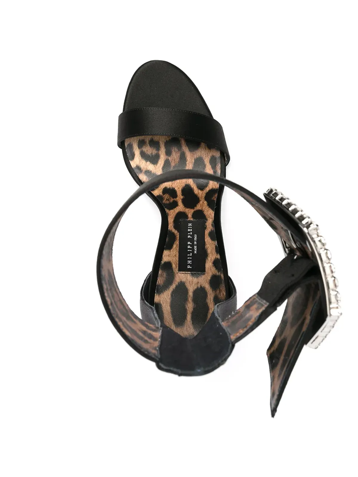 Philipp Plein アイコニック プレイン ラインストーンバックル サンダル - ブラック - 画像4