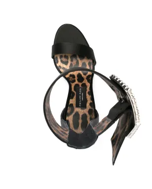 Philipp Plein アイコニック プレイン ラインストーンバックル サンダル - ブラック - サムネイル4