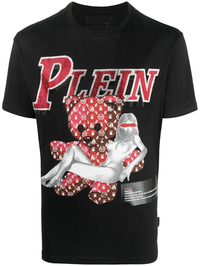 Philipp Plein Philipp Plein グラフィックプリント コットンTシャツ - ブラックの商品画像