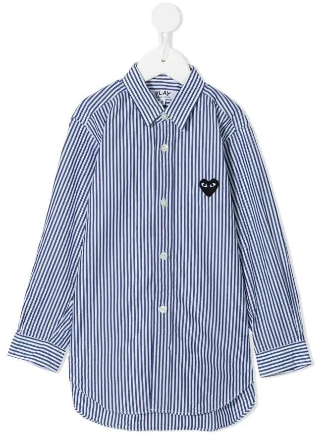Comme Des Garçons Play Kids Comme Des Garçons Play Kids ストライプコットンシャツ - Blueの商品画像