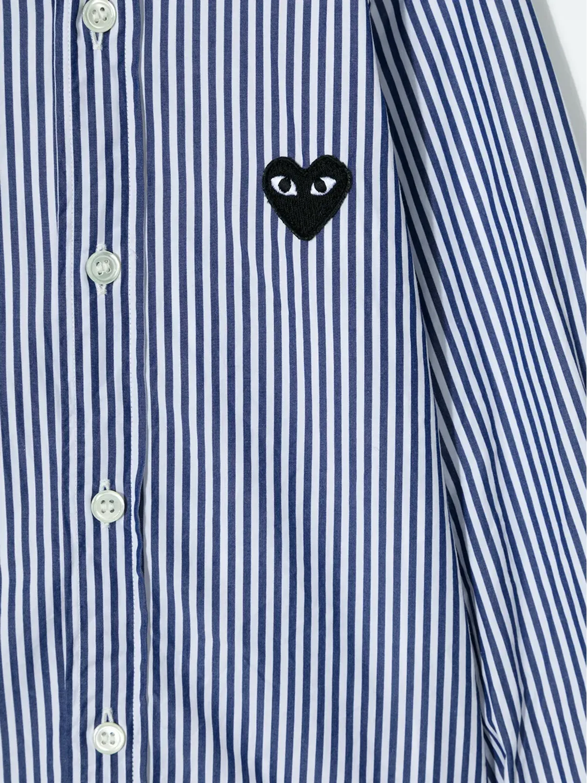 Comme Des Garçons Play Kids ストライプコットンシャツ - Blue - 画像3
