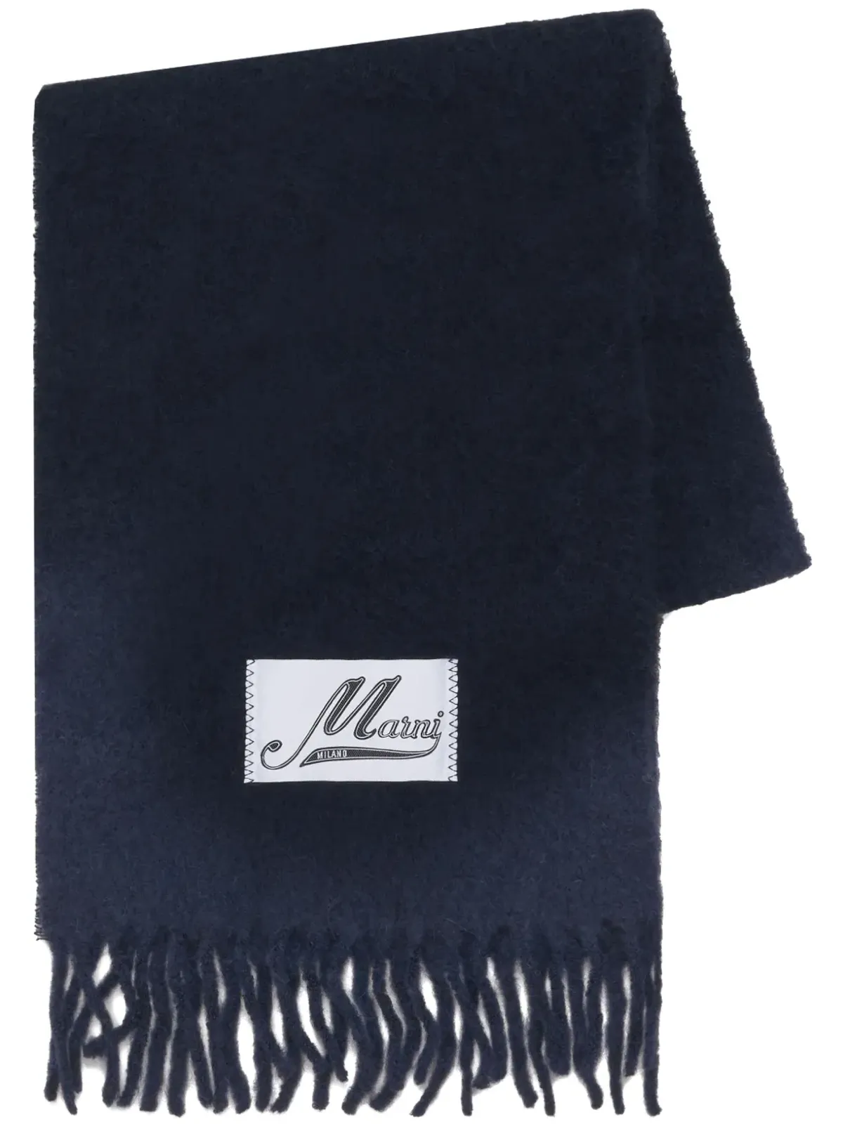 Marni ロゴパッチ付きアルパカ混紡スカーフ - 画像1