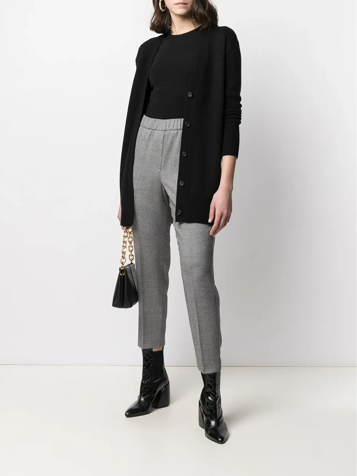 Peserico elasticated-waistband tailored trousers - Grey - 画像2