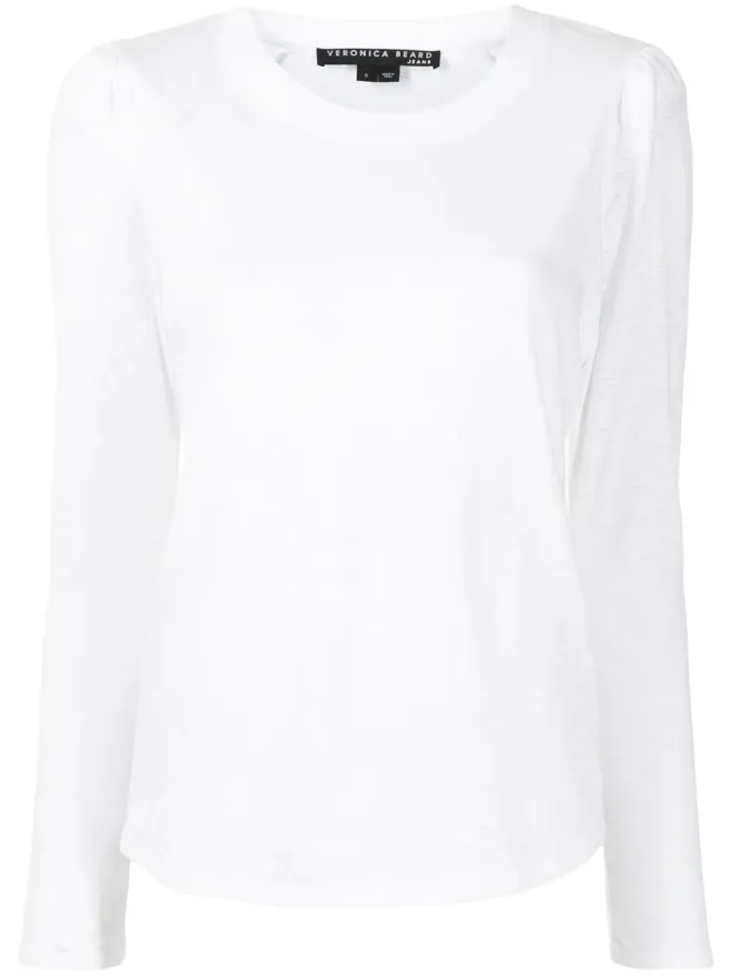 Veronica Beard Veronica Beard ラウンドネック長袖Tシャツ - ホワイトの商品画像