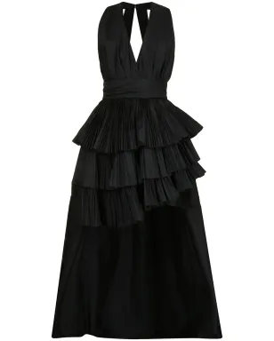 Elie Saab プリーツ入りプランジネックのシルクドレス - サムネイル1