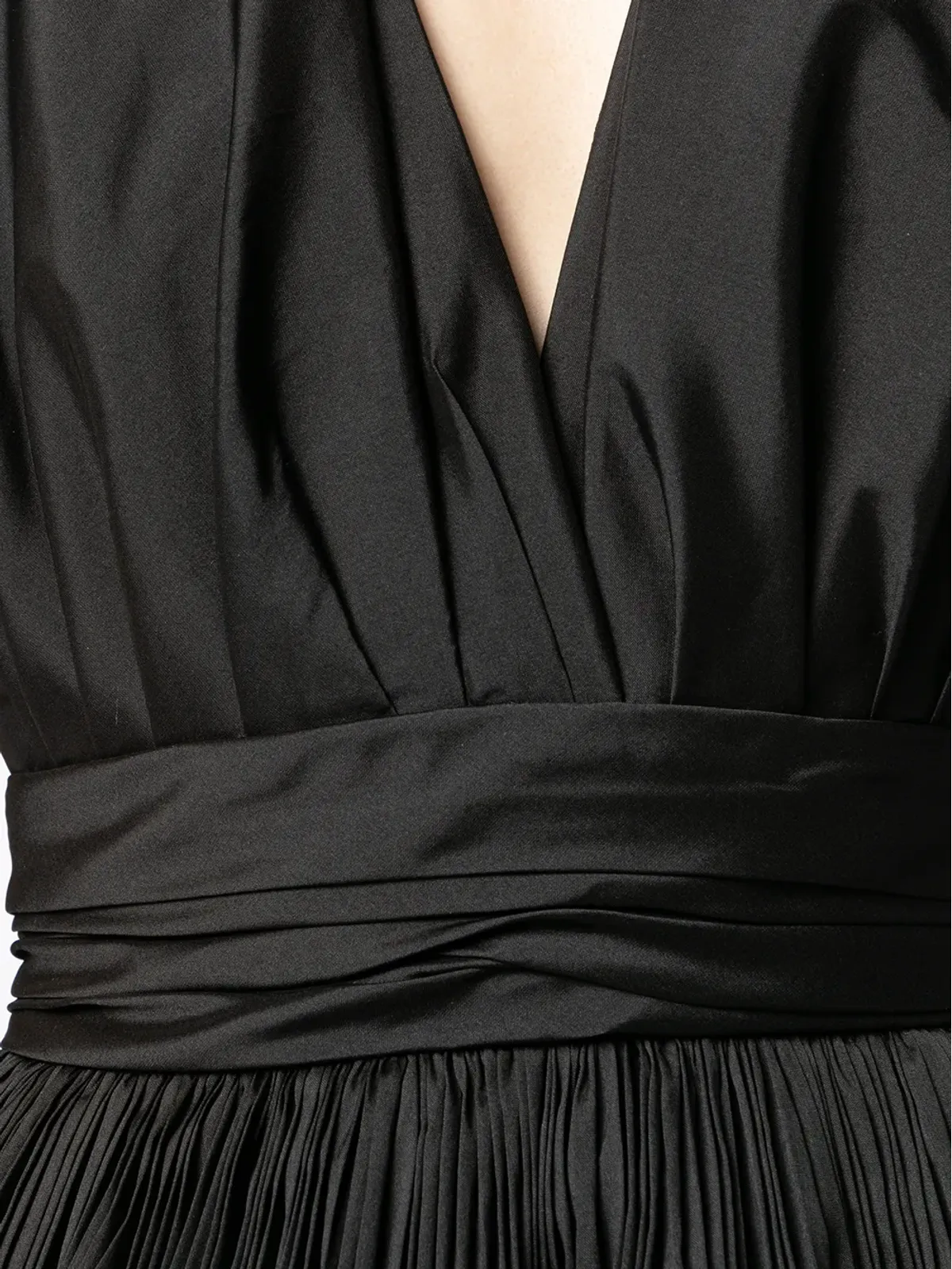 Elie Saab プリーツ入りプランジネックのシルクドレス - 画像5