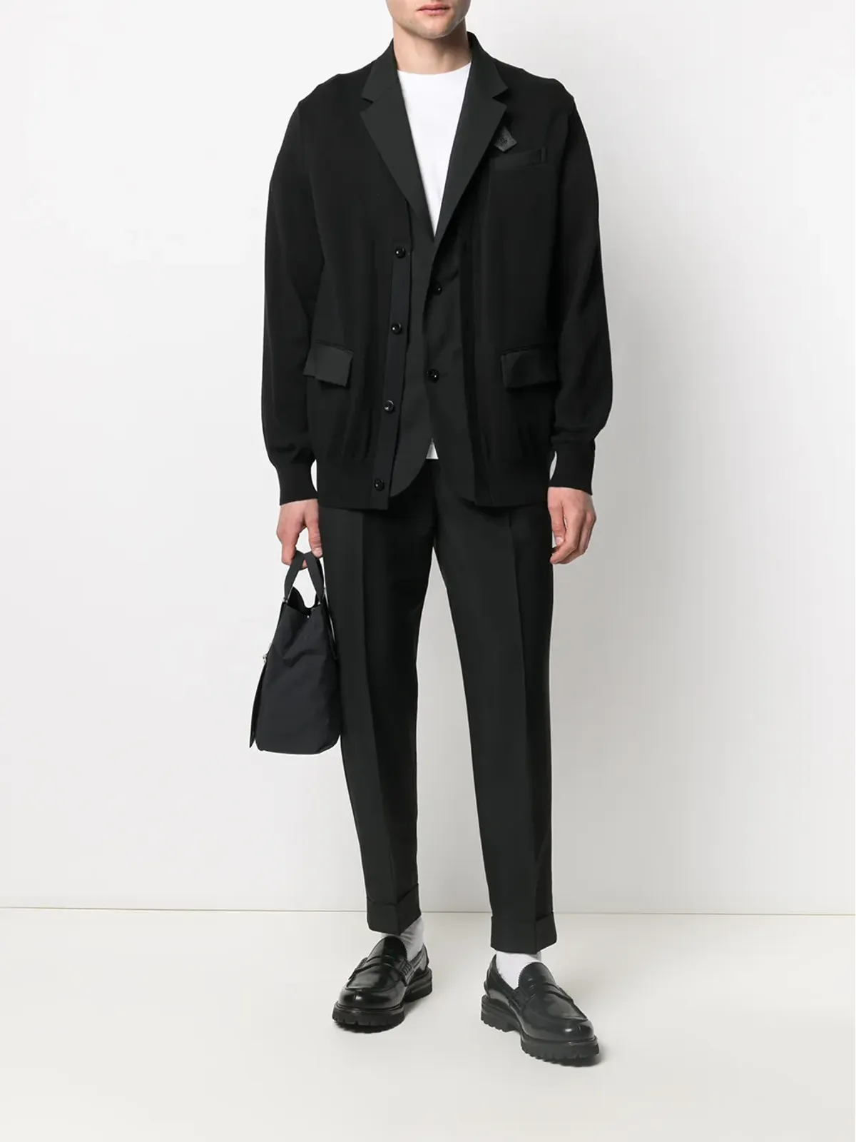 sacai レイヤードボタンフロントカーディガン - 画像2