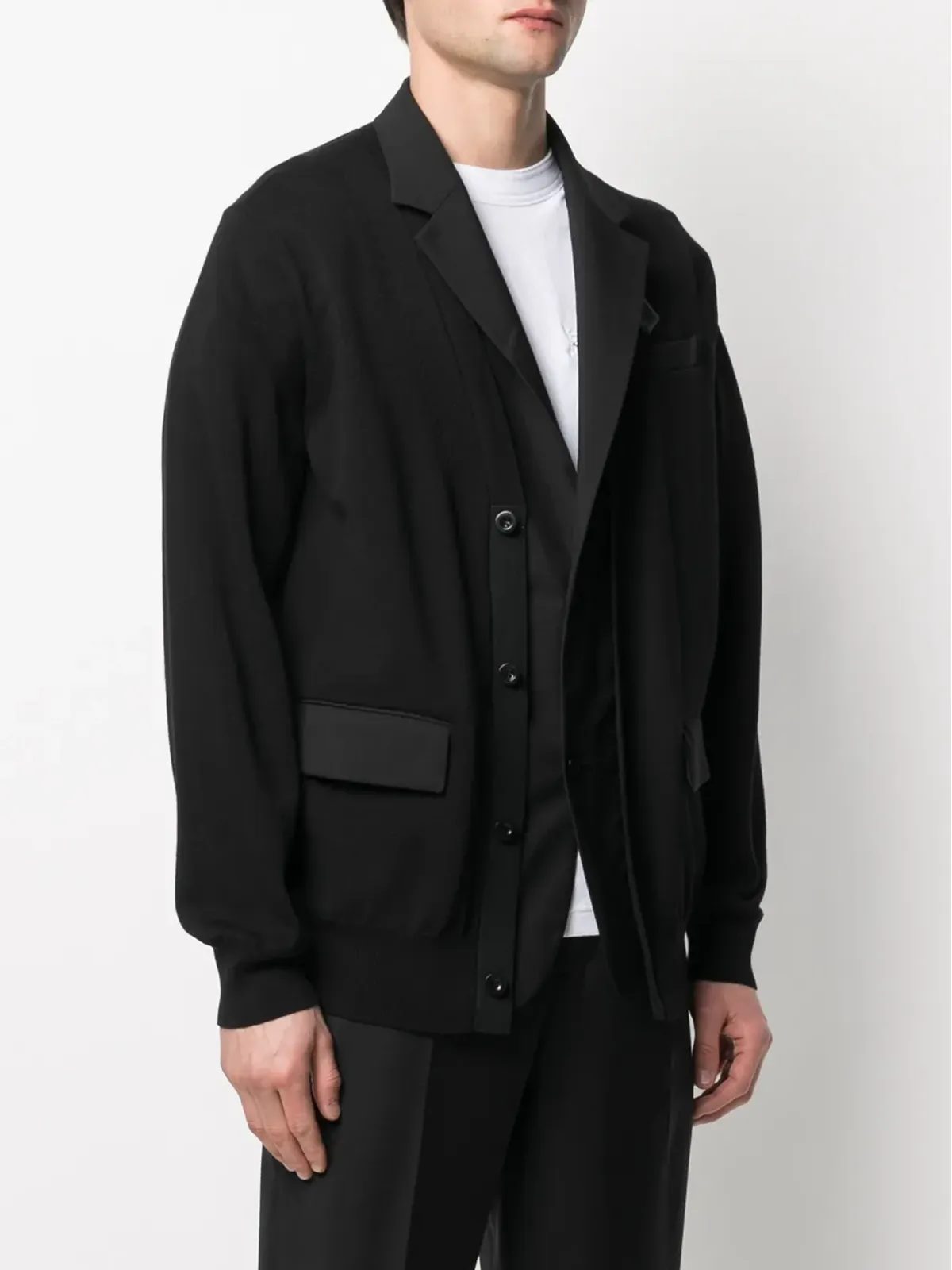 sacai レイヤードボタンフロントカーディガン - 画像3
