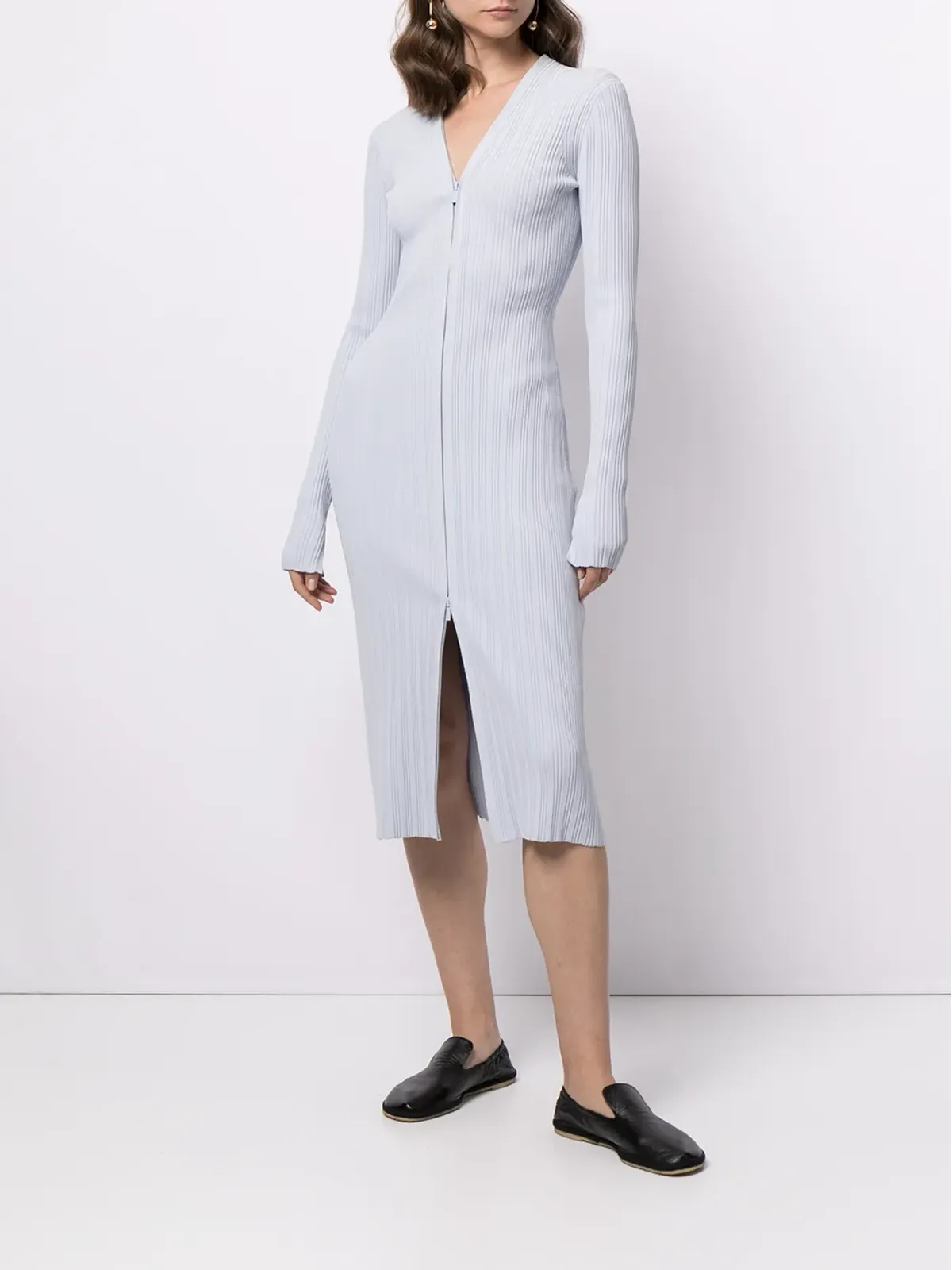Proenza Schouler White Label リブ編みニットカーディガン風ワンピース - ブルー - 画像2