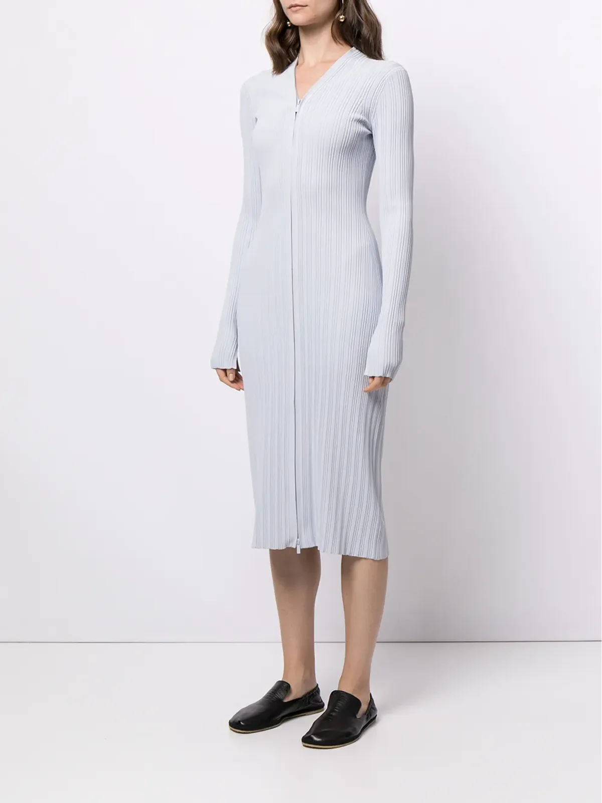 Proenza Schouler White Label リブ編みニットカーディガン風ワンピース - ブルー - 画像3