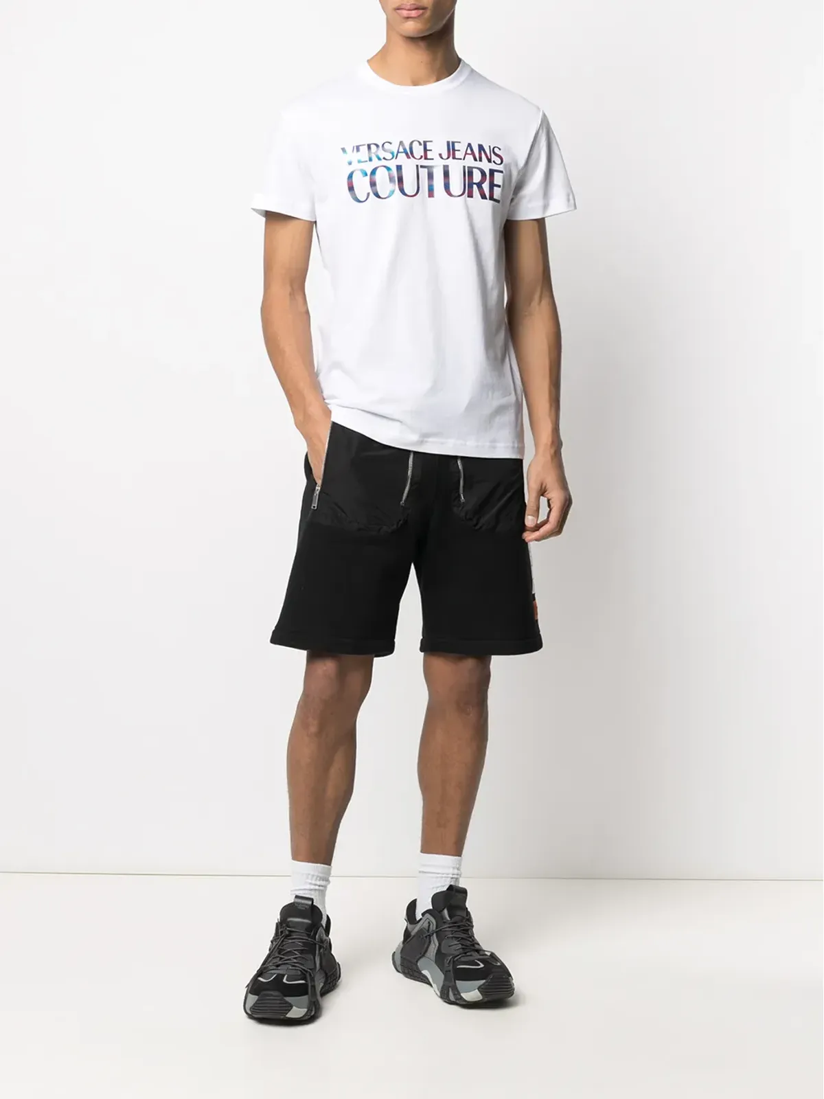 Versace Jeans Couture 虹色ロゴプリントTシャツ - 画像2