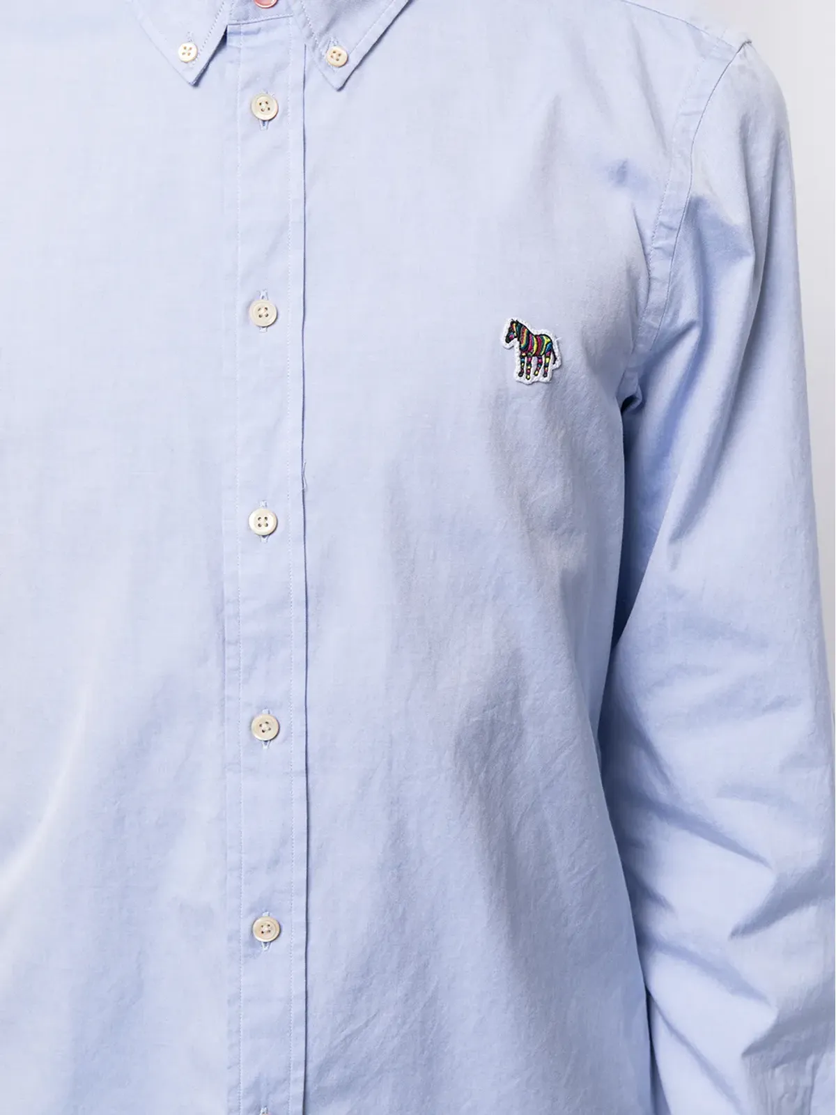 PS Paul Smith ゼブラパッチ コットンシャツ - ブルー - 画像5