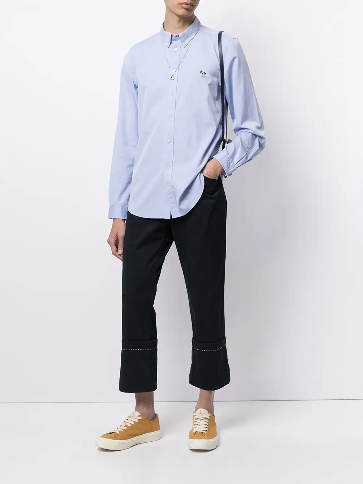 PS Paul Smith ゼブラパッチ コットンシャツ - ブルー - 画像2