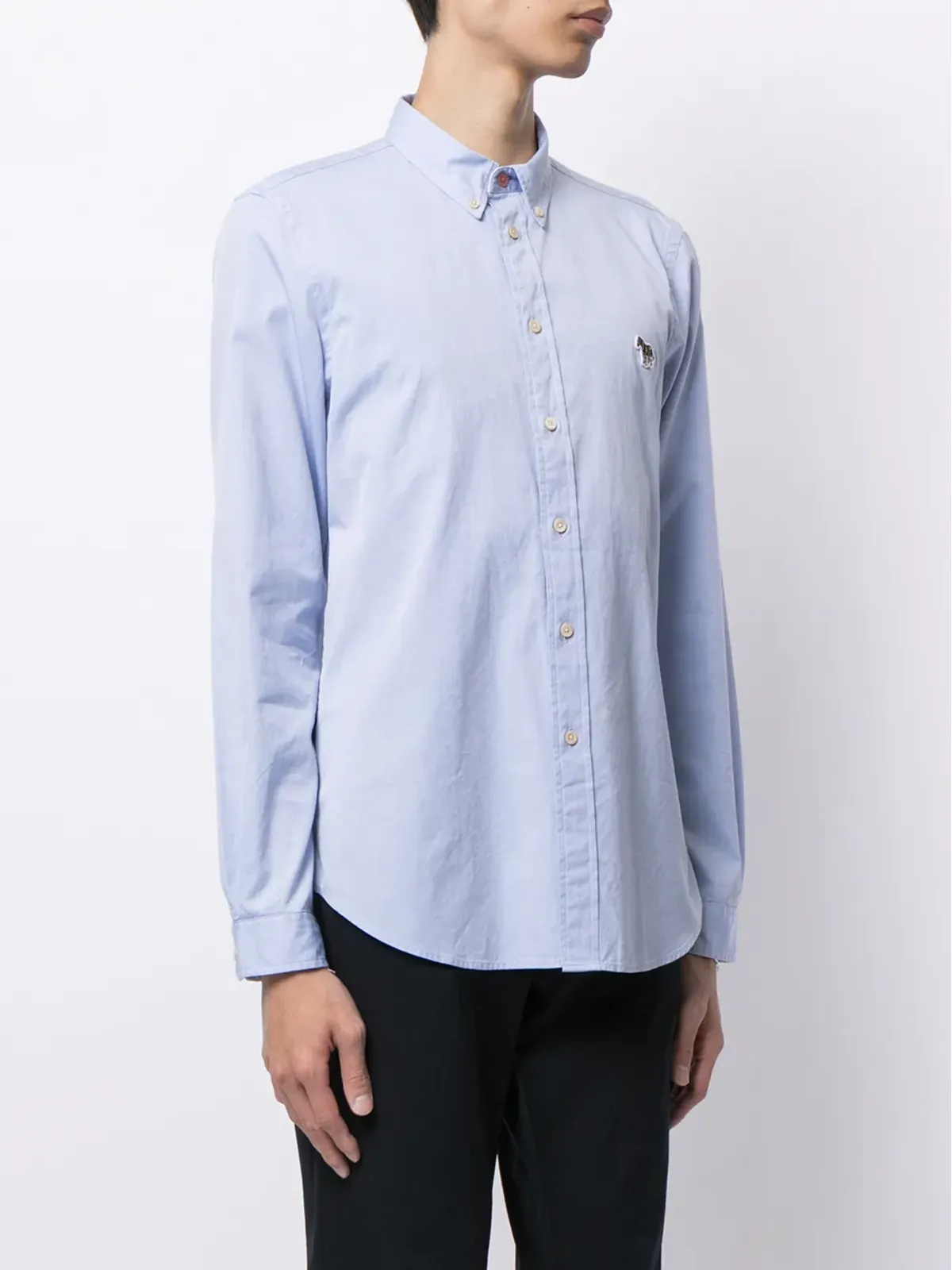 PS Paul Smith ゼブラパッチ コットンシャツ - ブルー - 画像3