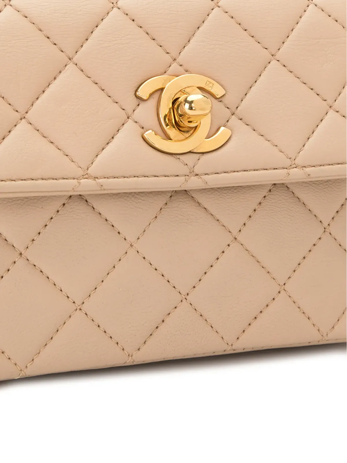 CHANEL ビンテージ 1990年 ダイヤモンドキルト ミニバッグ - 画像4