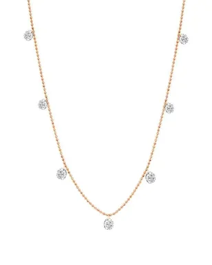 graziela 18K ローズゴールド 小さなフローティングダイヤモンド ネックレス - サムネイル1