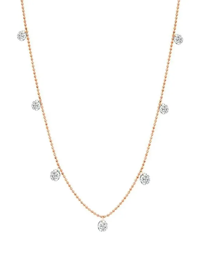 graziela graziela 18K ローズゴールド 小さなフローティングダイヤモンド ネックレスの商品画像