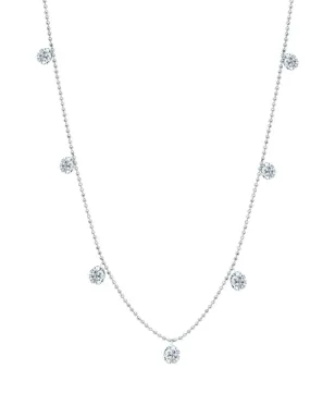 graziela 18Kホワイトゴールド小さなフローティングダイヤモンドリング - Silver - サムネイル1