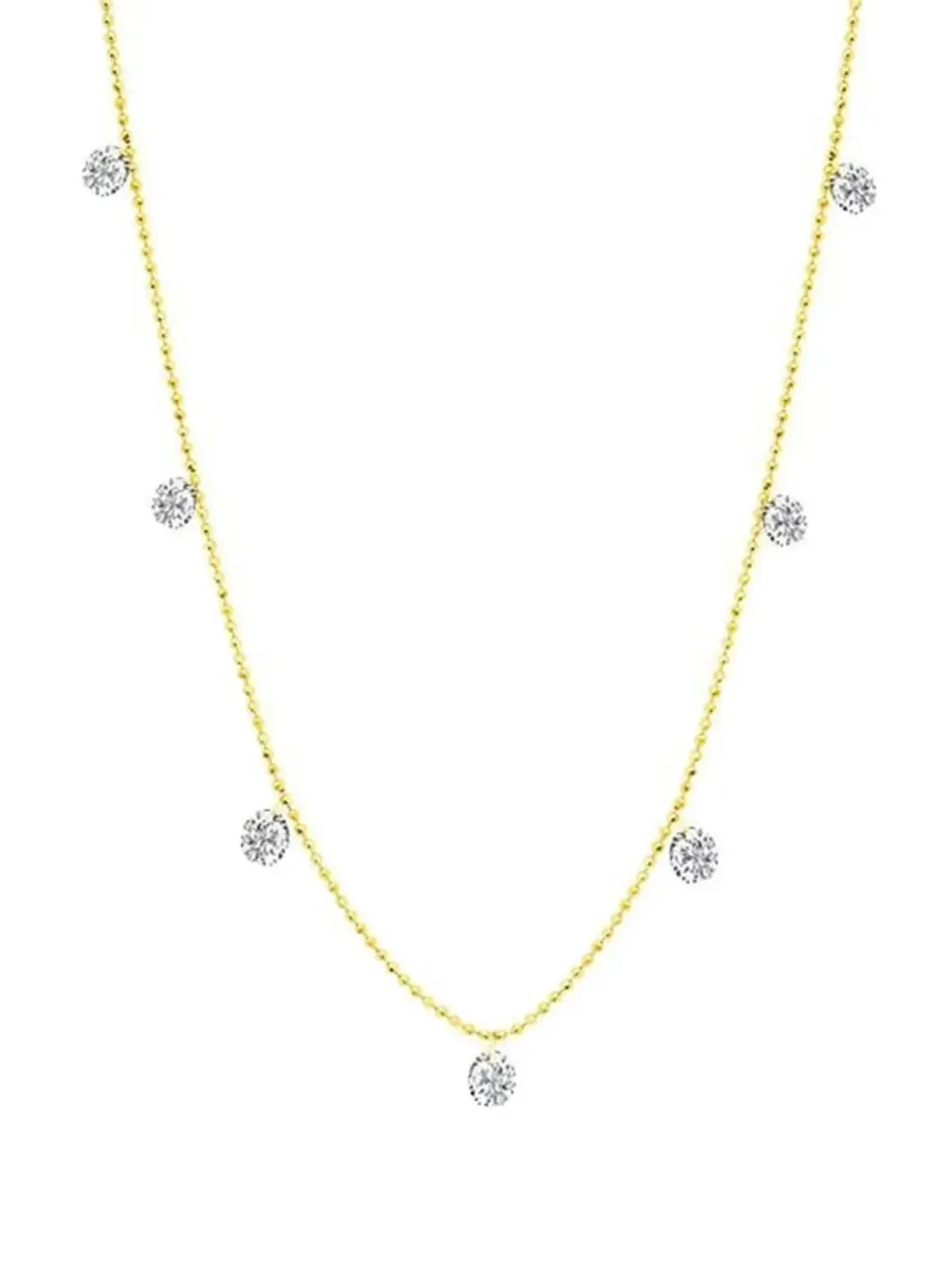 graziela 18K イエローゴールド フローティングダイヤモンド ネックレス - 画像1
