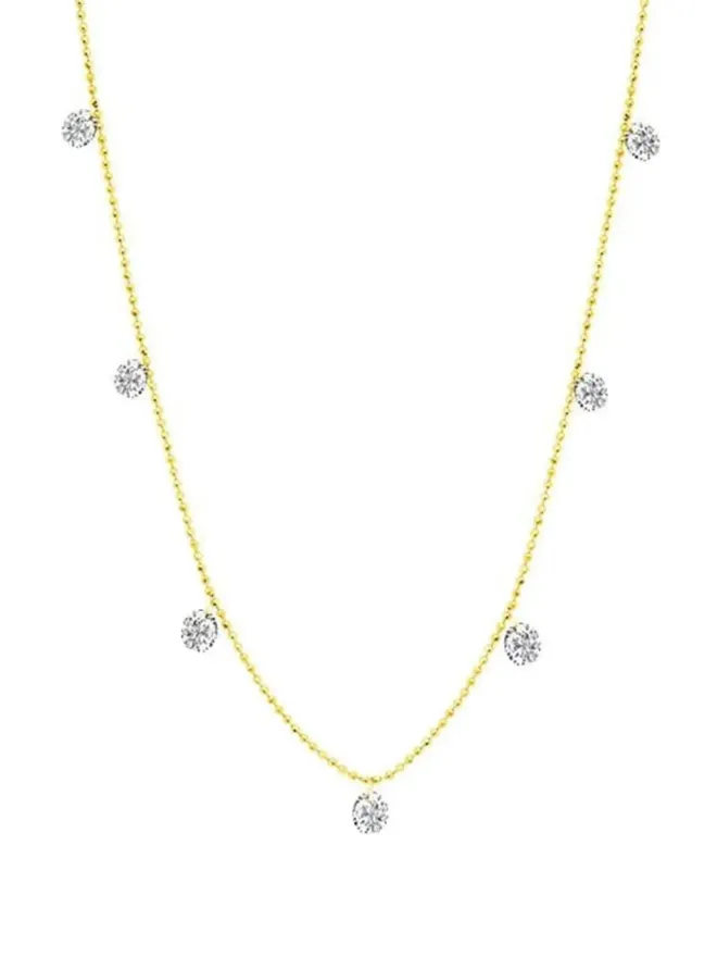 graziela graziela 18K イエローゴールド フローティングダイヤモンド ネックレスの商品画像