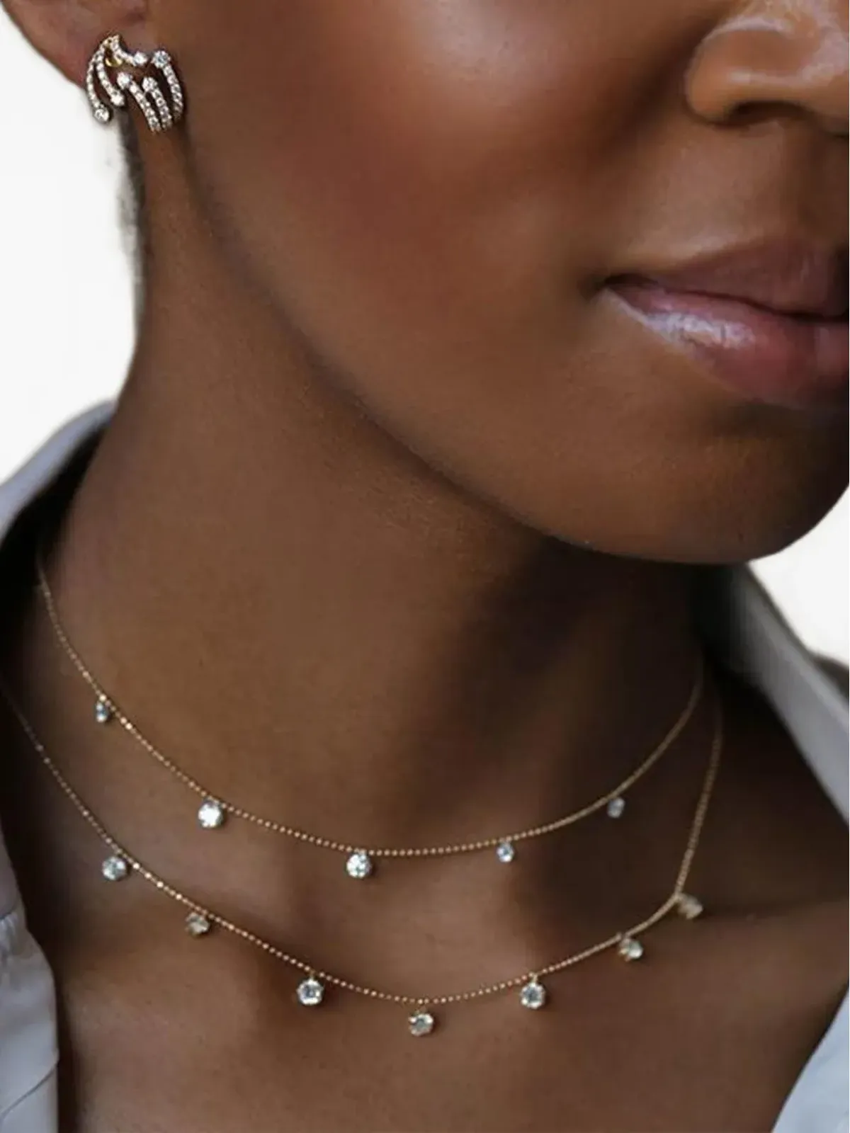 graziela 18K イエローゴールド フローティングダイヤモンド ネックレス - 画像2