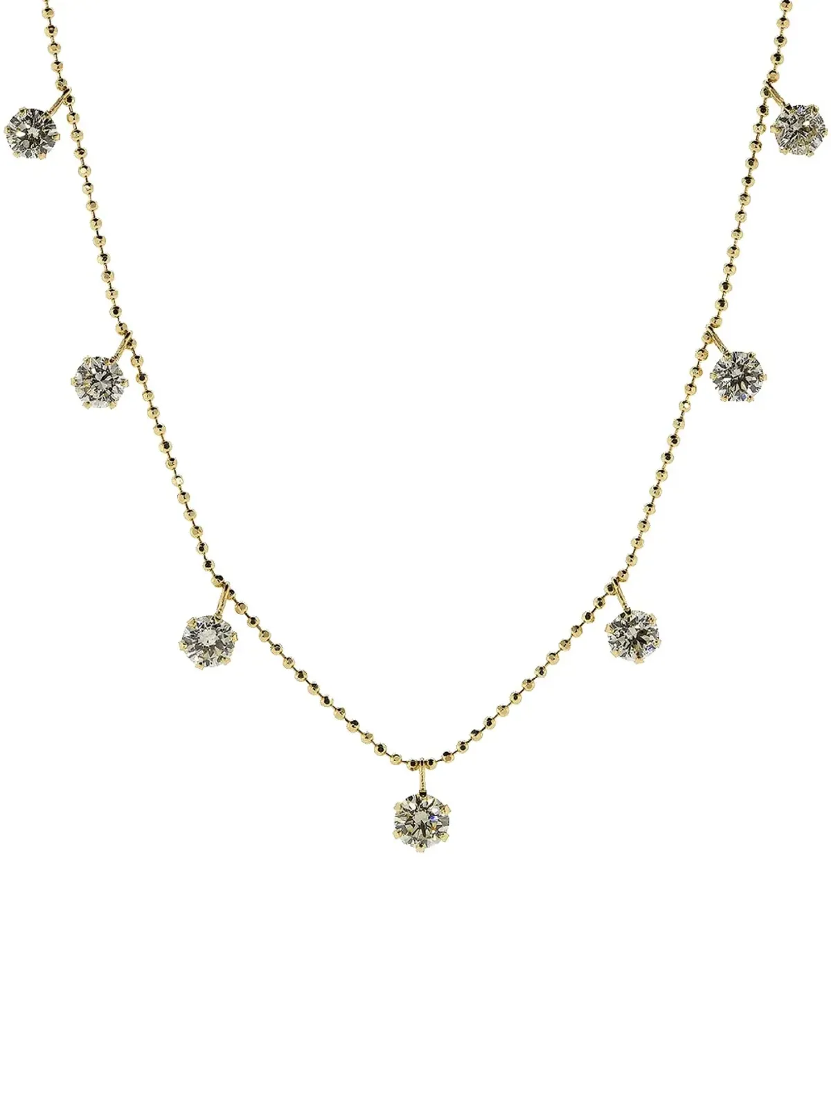graziela 18K イエローゴールド フローティングダイヤモンド ネックレス - 画像1