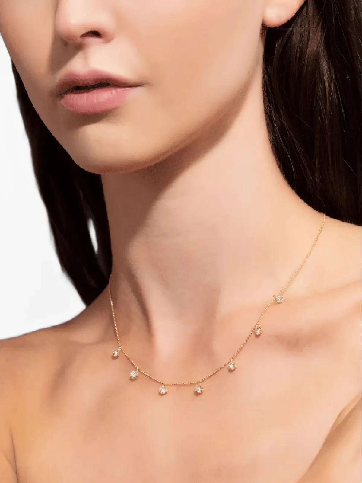 graziela 18K イエローゴールド フローティングダイヤモンド ネックレス - 画像2