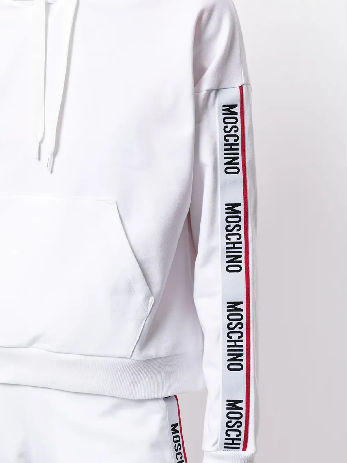 Moschino ロゴストライプ ドローストリングフーディ - 画像5