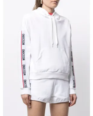 Moschino ロゴストライプ ドローストリングフーディ - サムネイル3