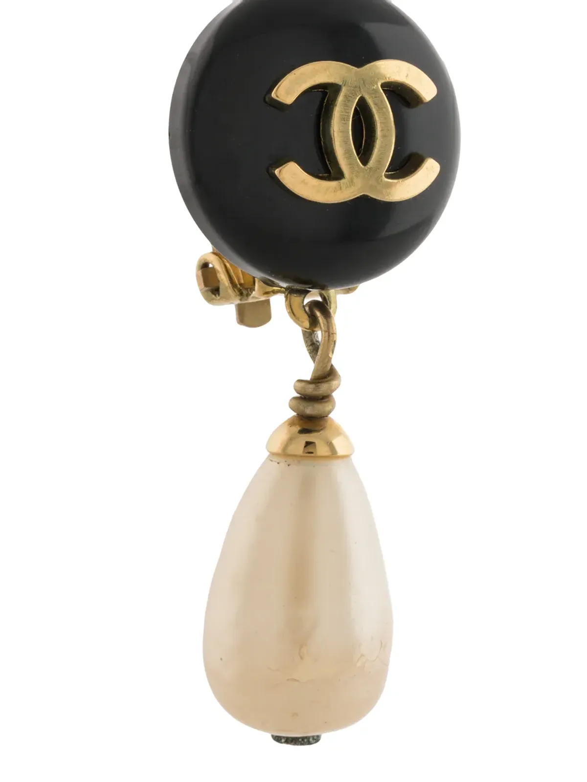 CHANEL Pre-Owned 1994 CCダングルクリップオンイヤリング - 画像3