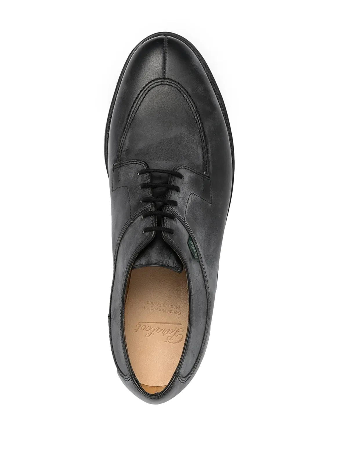 Paraboot ヴィンテージ加工レザー レースアップ ダービーシューズ - 画像4