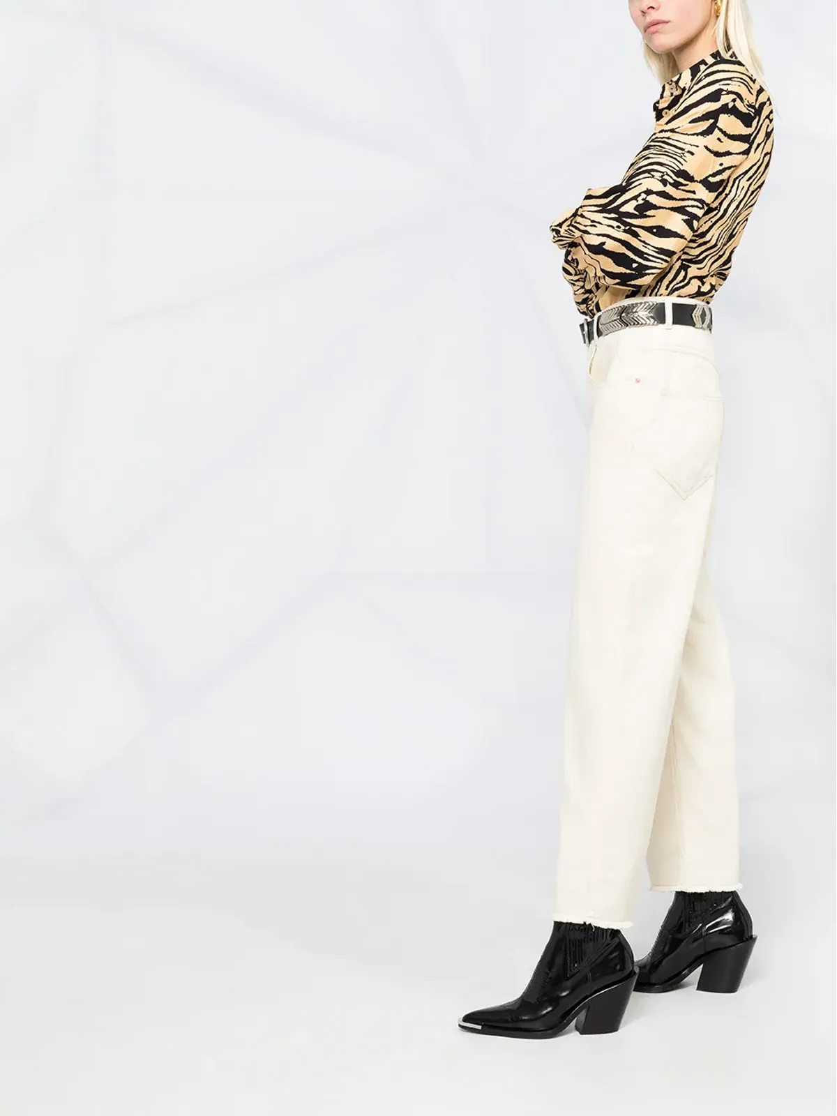 ISABEL MARANT ハイウエストストレートジーンズ - 画像4