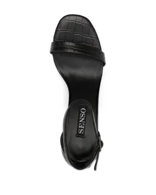 Senso Quelle III crocodile-effect leather sandals - Black - サムネイル4