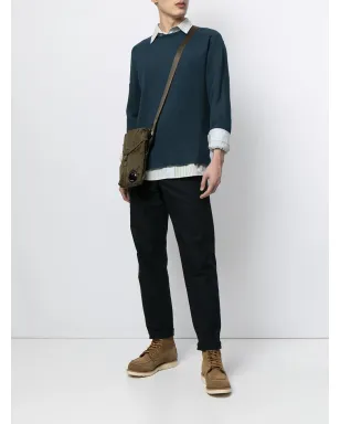 Ralph Lauren RRL ブルーのジャカード編み クルーネック ロングスリーブ ニット - サムネイル2
