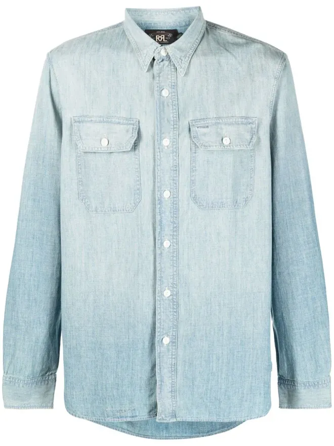 Ralph Lauren RRL Ralph Lauren RRL Illinois WS長袖スポーツシャツ - ブルーの商品画像