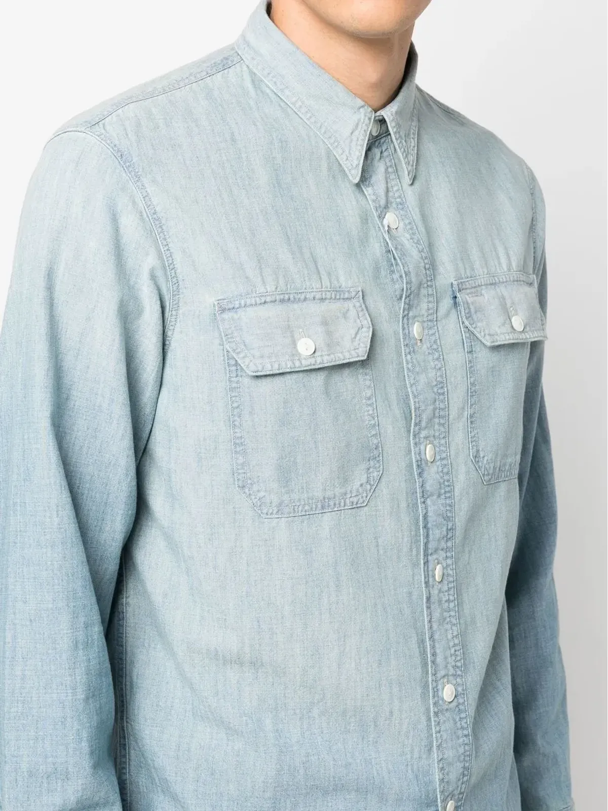 Ralph Lauren RRL Illinois WS長袖スポーツシャツ - ブルー - 画像5