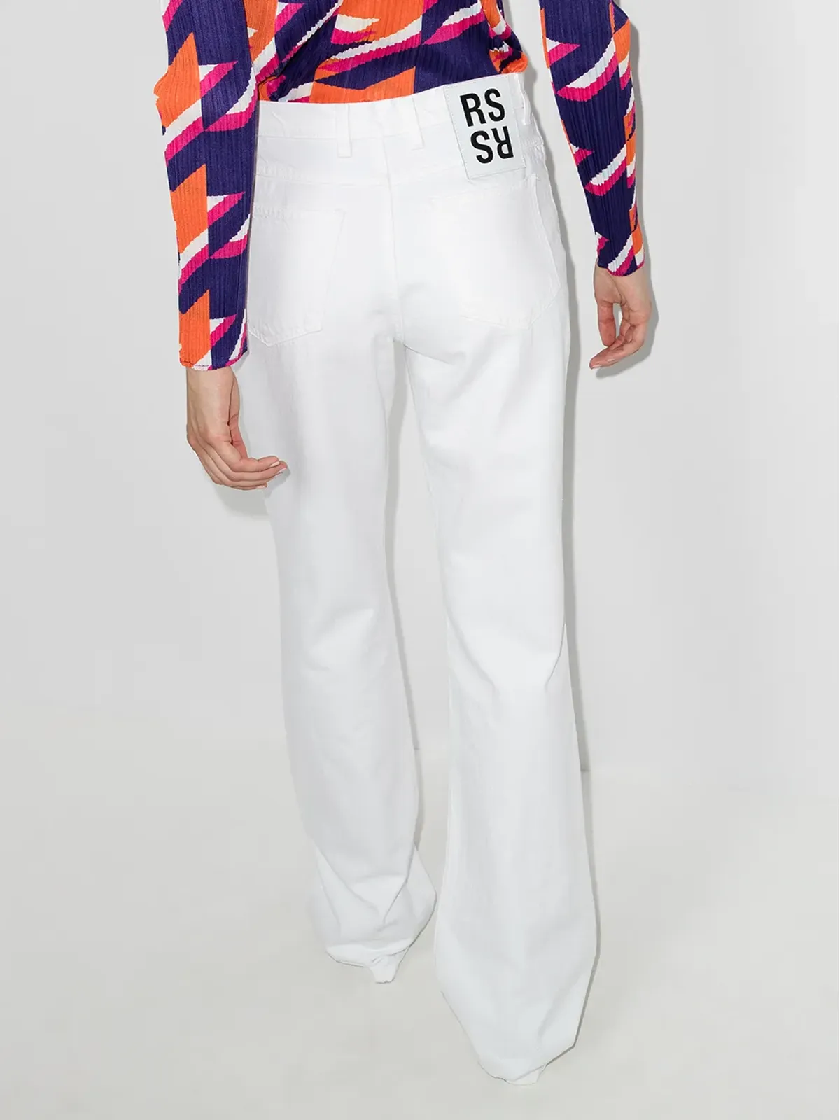 Raf Simons フレアハイウェストジーンズ - ホワイト - 画像3