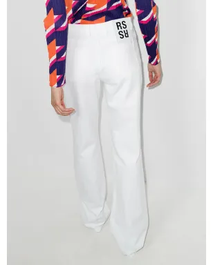 Raf Simons フレアハイウェストジーンズ - ホワイト - サムネイル3