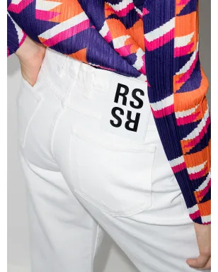 Raf Simons フレアハイウェストジーンズ - ホワイト - サムネイル4