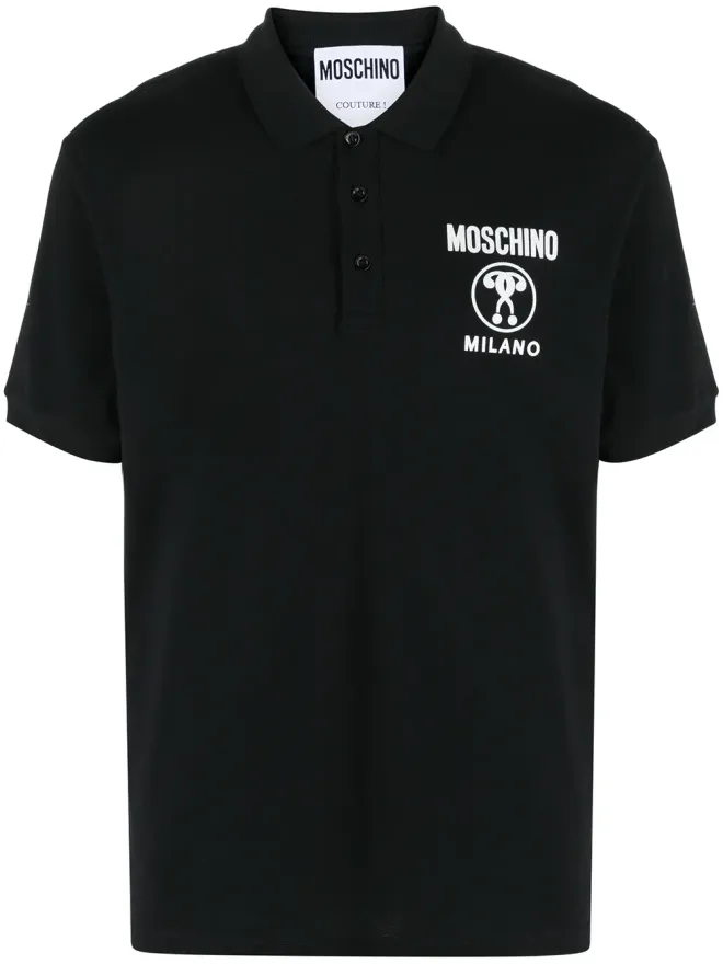Moschino Moschino ダブルクエスチョンマーク 半袖ポロシャツ - ブラックの商品画像