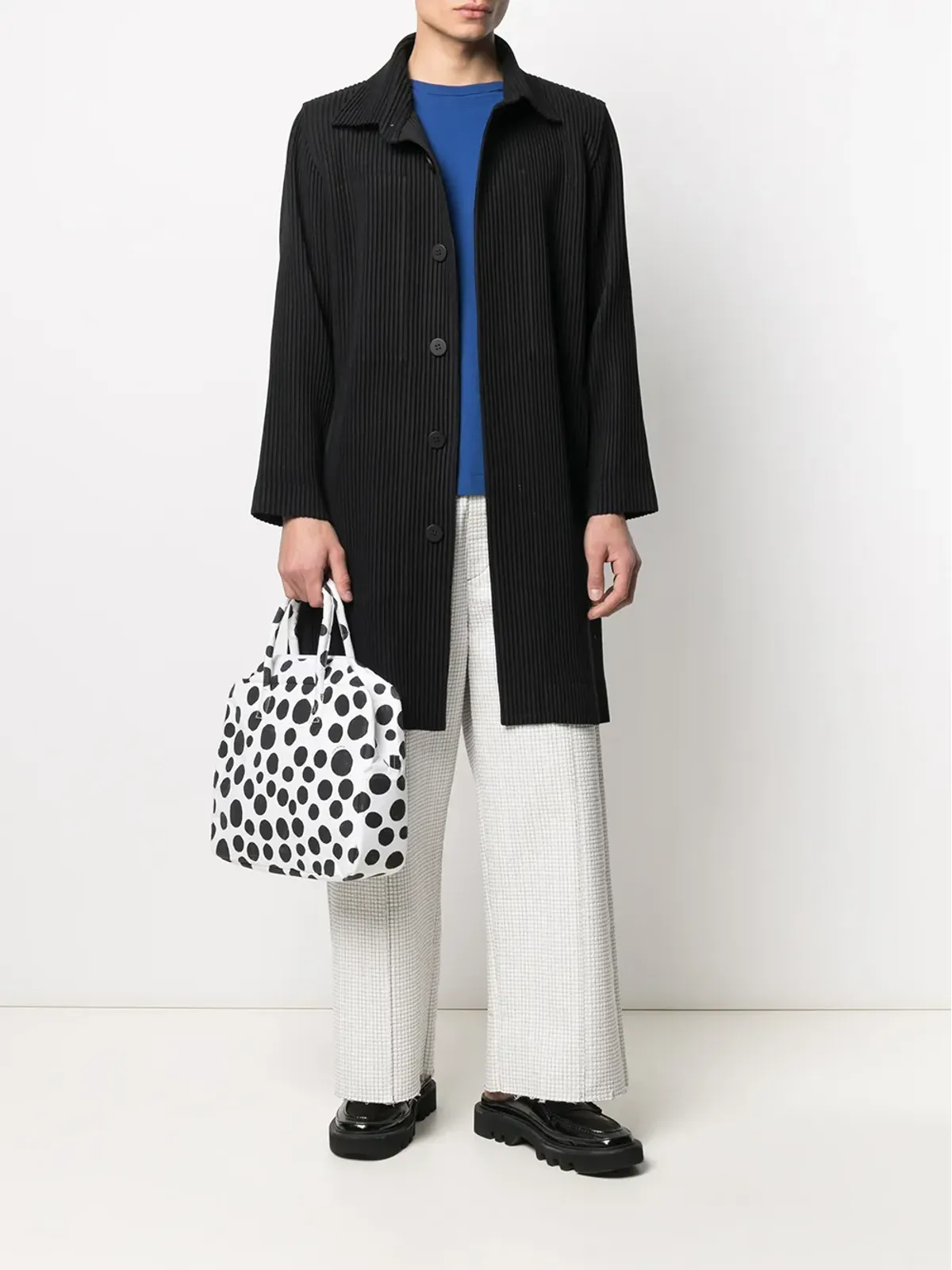 Homme Plissé Issey Miyake プリーツ入りボタンアップコート - 画像2