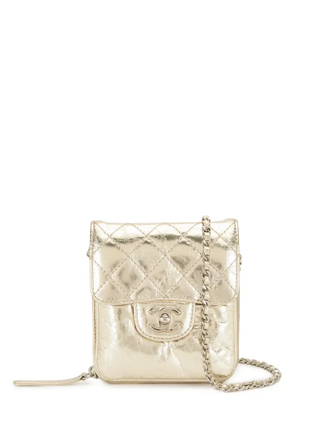 CHANEL Pre-Owned CHANEL ビンテージ ダイヤモンドキルト CC クロスボディバッグ - ゴールドの商品画像
